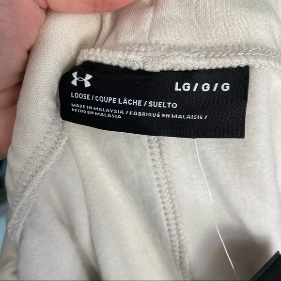 (CLOSET CLOSING FINAL SALE) NWT Under Armour White Jogger Sweatpants Loose Fit - Picture 6 of 10